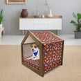 thumbnail image 3 of Hippo Pet House, Doodle Pattern with Wild Animals Such as Ostrich Zebra and Lion Cartoon, Outdoor & Indoor Portable Dog Kennel with Pillow and Cover, 5 Sizes, Multicolor, by Ambesonne, 3 of 5