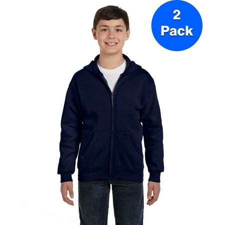 Boys ComfortBlend EcoSmart Full-Zip Hood P480 (2 PACK)