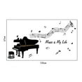 thumbnail image 3 of 3D Piano Note de Musique Rythmique Noire Autocollants Muraux Amovibles en PVC Décorations de Salle de Musique, 3 of 8