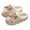 Beige, variant on Plush Cute Bow Slippers for Women – Furry Comfy Indoor Outdoor Non-Slip House Slippers