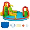 thumbnail image 1 of Costway Kids Inflatable Water Slide Park with Climbing Wall Water Cannon and Splash Pool, 1 of 10