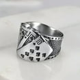 thumbnail image 2 of Mens Poker Biker Lucky Casino Ring Jewelry Stainless Steel Jewelry Men Size 7-12, 2 of 5