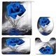 thumbnail image 4 of Juego de baño con rosas rosas con cortina de ducha y alfombras Juego de cortina de ducha con rosas rosas con alfombras antideslizantes, tapete de baño, tapa de inodoro y 12 ganchos resistentes,, 4 of 8