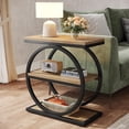 thumbnail image 3 of Tribesigns End Table Set of 2, Wood Sofa Side Table, Oak, 3 of 7