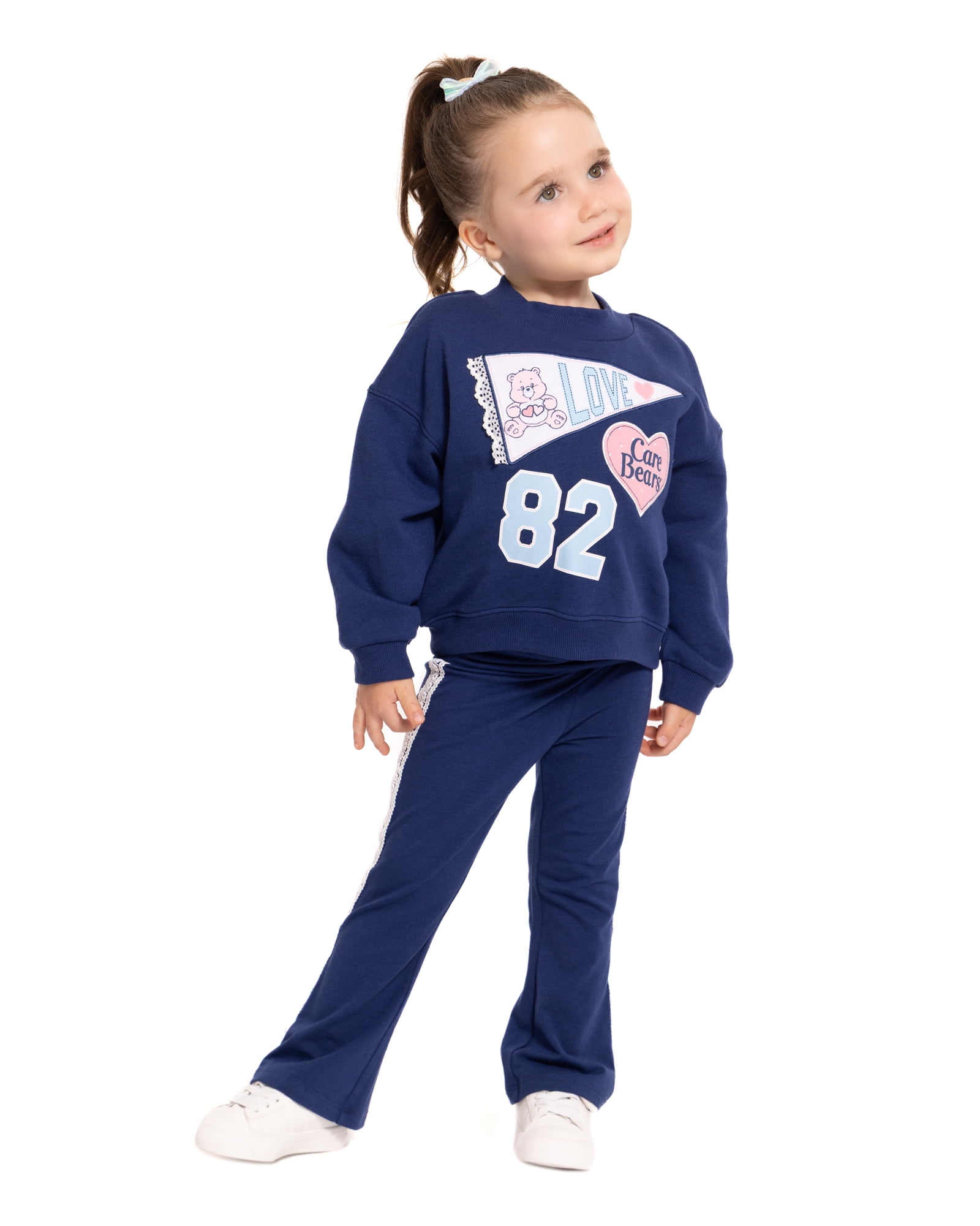 Care Bears Toddler Girls Allover Print Top and Flared Leggings Set, 2-Piece, Sizes 12M-5T