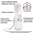 thumbnail image 3 of Filtered Dog Water Bottle Leak Proof Portable Travel Dog Water Dispenser with 4 Filters - Perfect Doggie Drinking Bowl on The Go for Outdoor Walking and Hiking - Pet Accessories (White, 12oz), 3 of 7