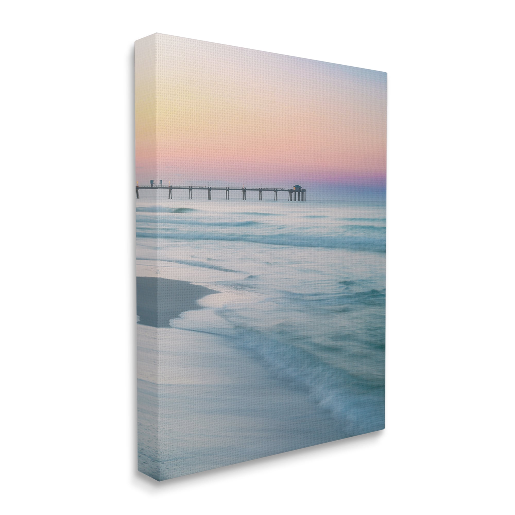 Stupell Industries Beach Waves Photography Landscape Photography Gallery Wrapped Canvas Art Print Wall Art, 36 x 48