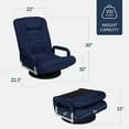 thumbnail image 3 of Songqin Swivel Gaming Chair 360 Degree Multipurpose Floor Chair Rocker for TV, Reading, Playing Video Games w/Lumbar Support, Armrest Handles, Adjustable Foldable Backrest - Navy, 3 of 16