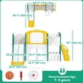 thumbnail image 3 of Qaba Toddler Slide, 7 in 1 Kids Slide with Climber, Basketball Hoop, Yellow, 3 of 10