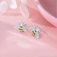 thumbnail image 2 of Solid 925 Sterling Silver Bumble Bee Earrings Stud for Women Earrings Small Cute Earrings Freshwater Pearl Bee Earrings, 2 of 3