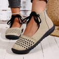 thumbnail image 2 of Wensltd Fashion Lace Up Flat Shoes for Women Breathable Round Toe Lightweight Shoes Daily, 2 of 9
