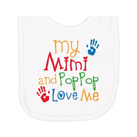 Inktastic Mimi and Poppop Love Me Newborn Bib