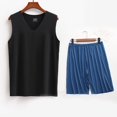 thumbnail image 2 of Conjunto Deportivo de los Hombres, Moda Casual de Color Sólido Cuello en V sin Mangas de Elasticidad Superior para el Desgaste Al Aire Libre, Traje Atlético de Humedad, 2 of 5