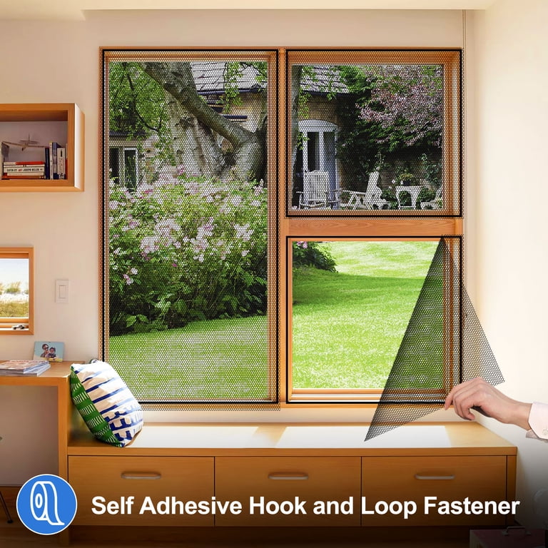 アシモクラフツ　ウィンドスクリーン 51 x 59'' Window Screen Mesh Replacement, EEEkit 5pcs Polyester
