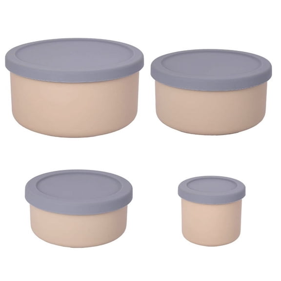 Silicone Food Storage Containers with Lids Leak Proof Space Saving Reusable Meal Prep Airtight Containers for Kitchen D