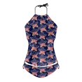 thumbnail image 5 of MKLEKYY Trajes De Baño mujer Natacion Women'S Flag Independence Day Split Printing Tangini Neck Drawstring Side Drawstring Swimsuit Two Piece Suit, 5 of 5
