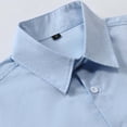 thumbnail image 5 of Hessimy Mens Short Sleeve Dress Shirts Wrinkle Free Solid Casual Button Down Shirts with Pocket,Wrinkle Free(Blue,XL), 5 of 8