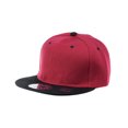thumbnail image 1 of NYFASHION101 Plain Blank Flat Bill Adjustable Snapback Cap Hat - Burgundy/Black, 1 of 4