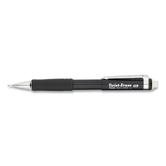 Pentel Twist-Erase III Mechanical Pencil, 0.9 mm, HB (#2.5), Black Lead, Black Barrel