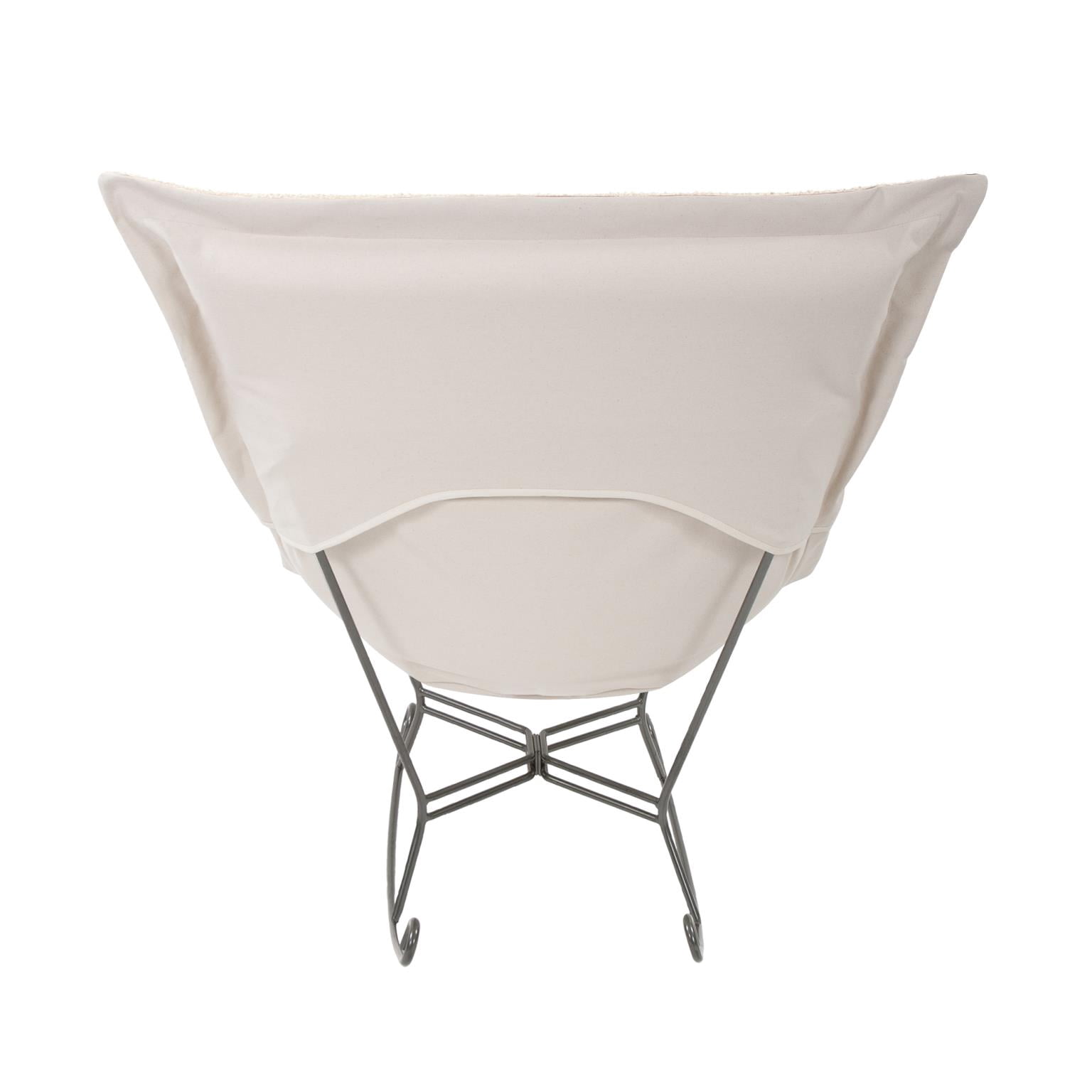 Scroll Puff Rocker Titanium- Barbet Natural/Natural