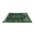 thumbnail image 2 of Ahgly Company Machine Washable Indoor Square Persian Turquoise Blue Traditional Area Rugs, 8' Square, 2 of 4