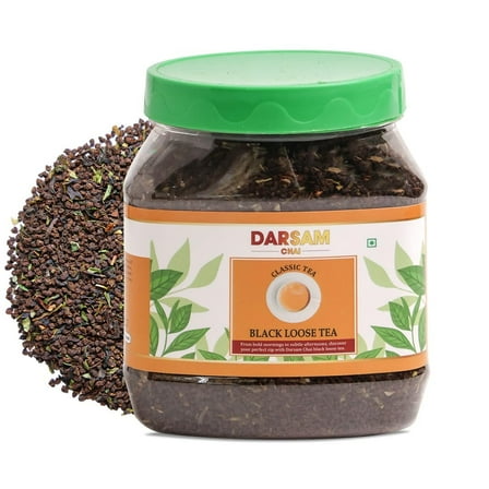 Darsam Loose Black Tea from Assam - 8.8oz (250g) - Bold and Aromatic Blend for Daily Use - Loose Leaf Tea Stays Fresh in Airtight Jar - Non-GMO & Gluten Free