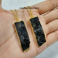 thumbnail image 5 of Raw Black Tourmaline Necklace, Crystal Pendant, Black Tourmaline, Big Stone Pendant, Handmade Jewelry, Bohemian Necklace, Christmas Gift, 5 of 6