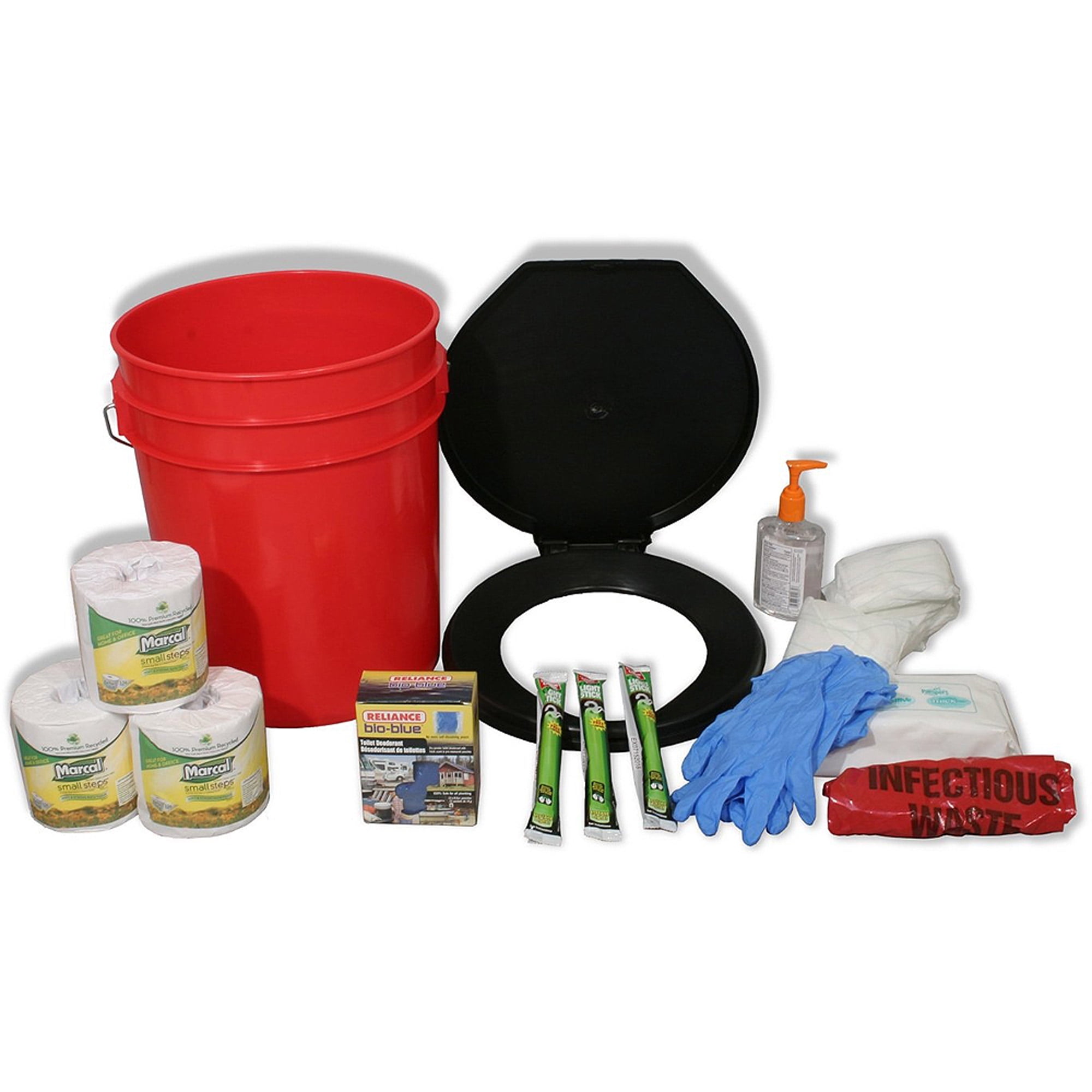 Ready America Lockdown Toilet Bucket Kit, 410 Persons
