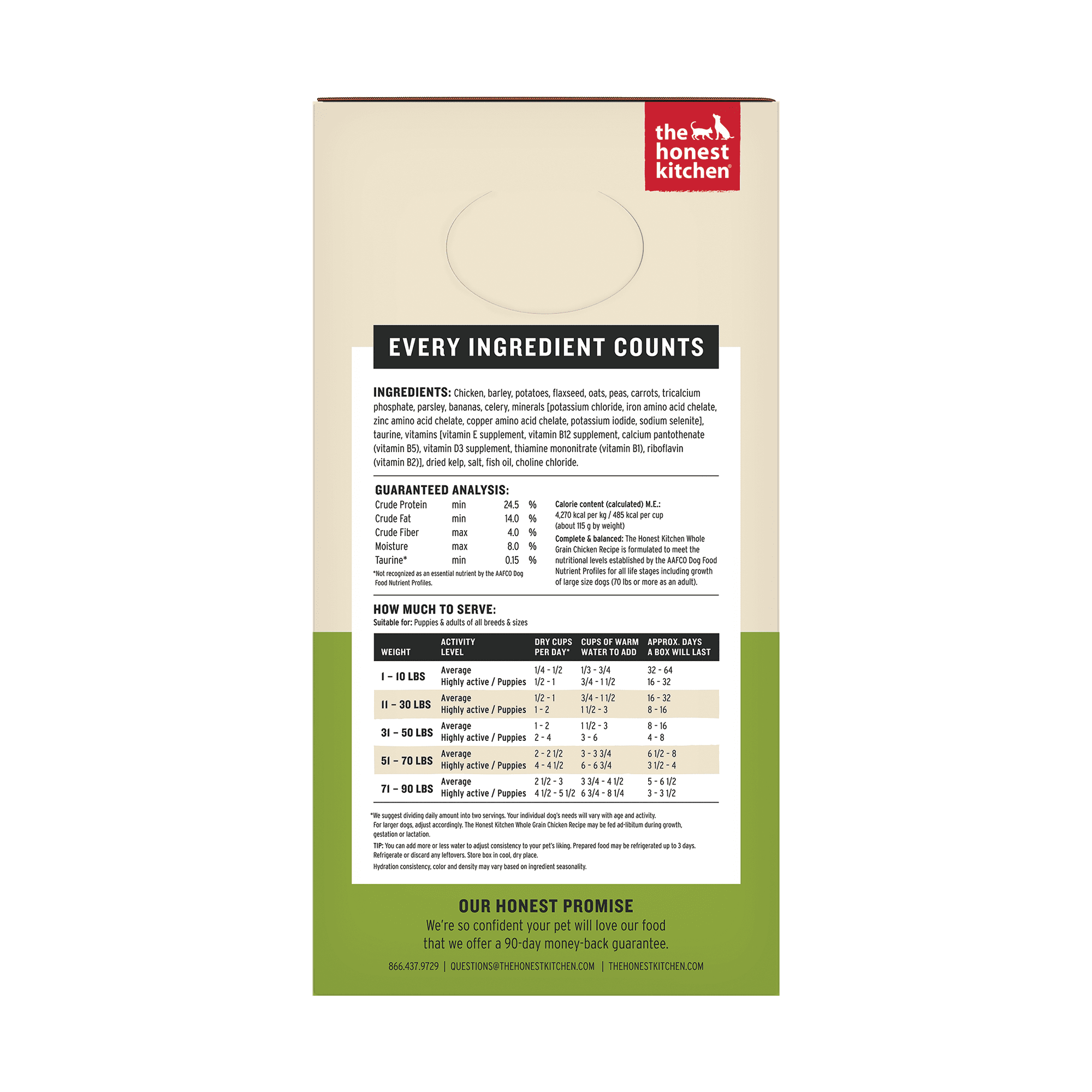 The Honest Kitchen Revel: Natural Human Grade Dehydrated Dog Food, Chicken & Organic Grains, 4 lbs (Makes 16 lbs)