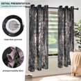 thumbnail image 3 of Yayeee Window Curtains Light Filtering 63"x42" Grommet Panel Pair Home Living Room Decor, Dark Flowers Pattern, 3 of 7