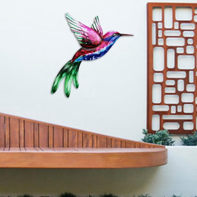 Adorno Colgante DYNWAVEMX Colibrí de Hierro Escultura de pared púrpura