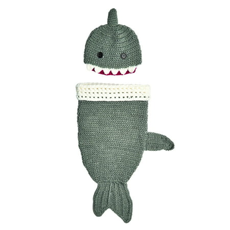 San Diego Hat Company Knit Shark Beanie with Knit Shark Tail Set by