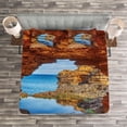 thumbnail image 3 of Ambesonne Scenery Quilted Bedspread Set 3 Pcs, Australian Sea and Sky, Queen Size, Cream Blue, 3 of 3