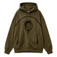 thumbnail image 4 of Women's Pet Pouch Hoodie, Kangaroo Carry Sweatshirt with Front Pet Carrier Pocket, Side Zip Drop Shoulder Oversized Hooded Top for Cats & Dogs, 4 of 5