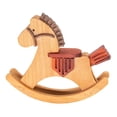 thumbnail image 2 of simhoa Mini Wooden Rocking Horse Model Miniature Horse Statue for Patio Shelf Porch, 2 of 8