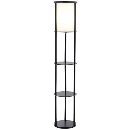 62.5" Stewart Shelf Floor Lamp Black - Adesso