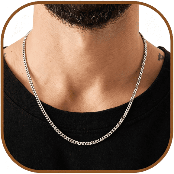 DESIGNICE 316L Stainless Steel 3.5Mm/5Mm Cuban Link Chain for Men,Silver Gold Black Sturdy & Colourfast Cuban Chain Necklaces Jewelry Gifts Chains for Men 18/20/22/24"