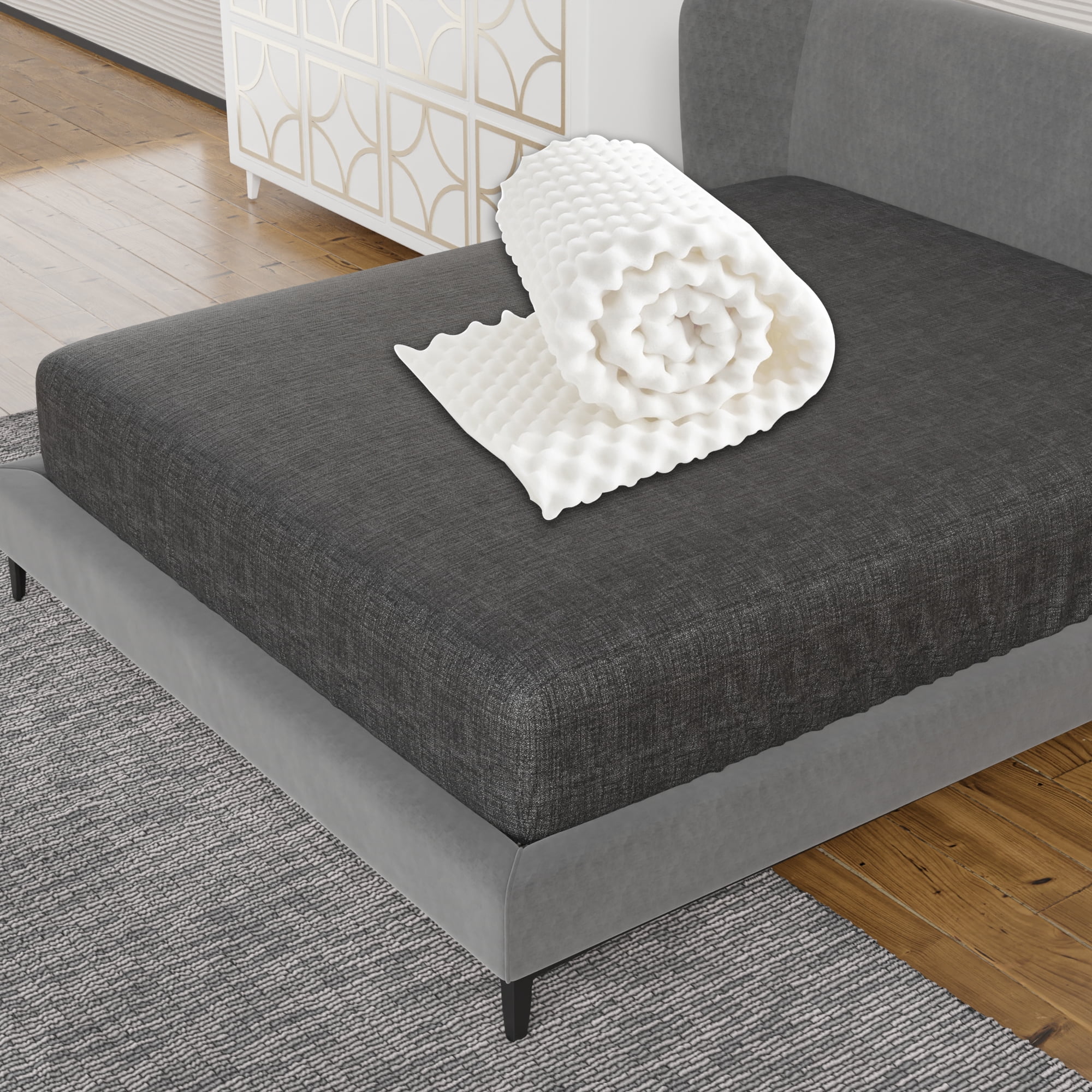 Continental Sleep, 3" Convoluted Egg Shell Foam Mattress Topper, King, White