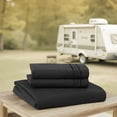 thumbnail image 3 of Camping Sheets King Size - Outdoor Air Mattress Sheet Set – Built-in Corner Straps for Air Mattress & Camping Use – Designed for Inflatable Beds & Tailgate Sleepovers, Black, 3 of 6
