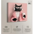 thumbnail image 2 of Glam Cat Headphones Canvas Cute Cat Art Prints by Art Remedy, Gallery Wrapped, 24" x 24", 2 of 7