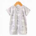 thumbnail image 2 of Xudanell Preemie Girl Clothes Thin Summer Newborn Baby Crawling Suit Cartoon Printed Short Sleeved Toddler Clothes Light Gray 0-6 Months, 2 of 4