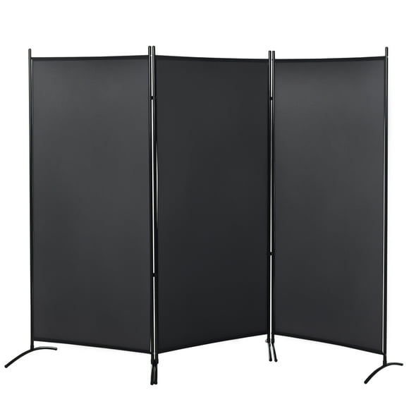 HOMCOM 6' 3 Panel Room Divider, Double Hinged Privacy Screen, Grey