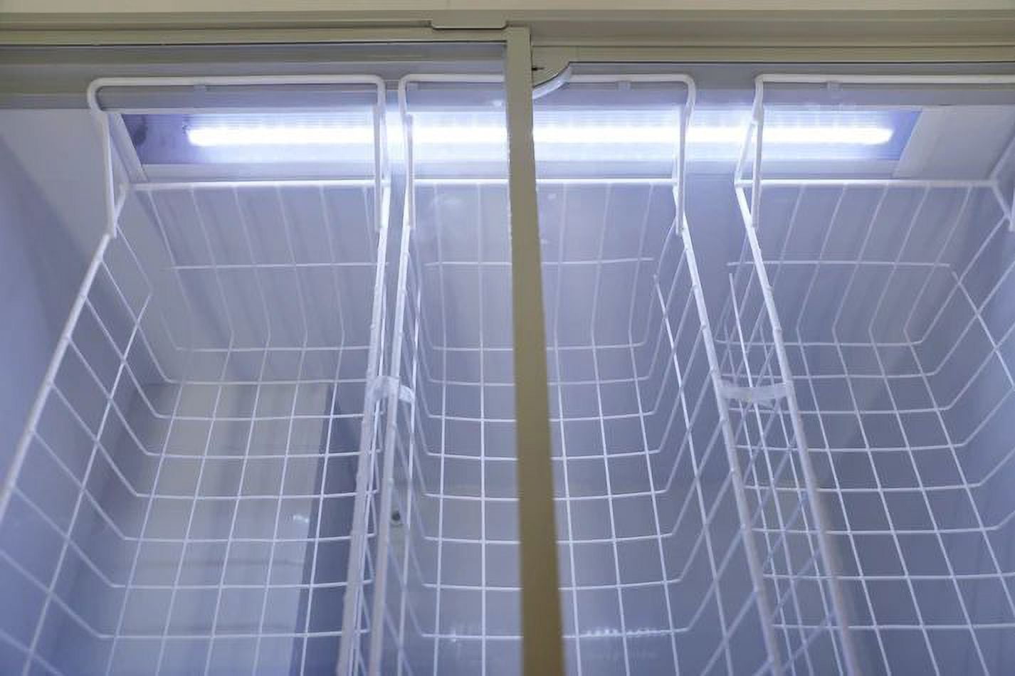 NAFCOOL 12.4 Cu. Ft Horizontal Freezer - Commercial Refrigerator, Glass Door Refrigerator, LED Lighting, White