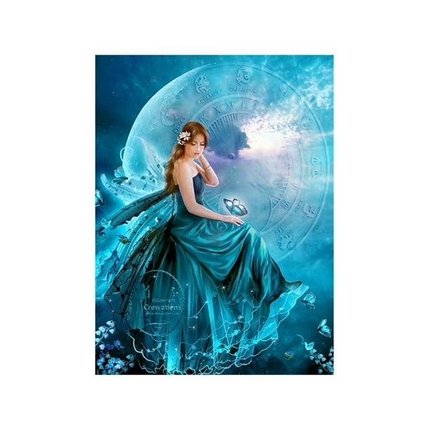 5D DIY Hada Luna diamante de imitación pintura costura belleza chica cristal bordado imágenes Cruz puntada decoración Eigraketly JJ12246-01