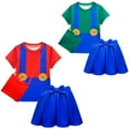 thumbnail image 2 of Girls Super Brother Costume Short Sleeve T-Shirt+Dress Set Halloween Outfits, 2 of 7