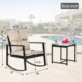 thumbnail image 3 of Dkeli 3-Pieces Steel Modern Design Outdoor Conversation Sets with Coffee Table and Cushions, Black, 3 of 7