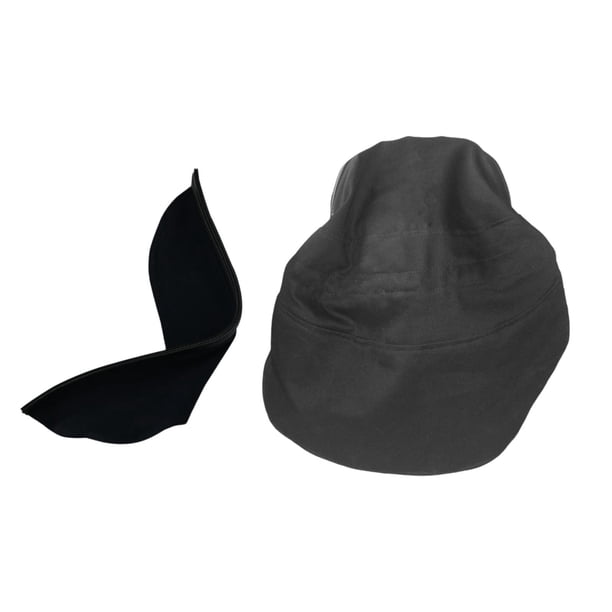 Conjunto de funda y peto para casco de soldadura con ajuste a presión y protección total para soldadura Negro