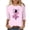 Pink#1 breast cancer awareness shirts for women, variant on Nfurl Breast Cancer Shirts for Women Pink Ribbon Print Loose Casual 3/4 Sleeve T Shirts Inspirational T-shirts Breast Cancer Awareness Clothes Pink,L