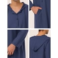thumbnail image 5 of Camisón de hombre Camisón de dormir largo Camisón con capucha Pijama de camisón Azul marino XL, 5 of 5
