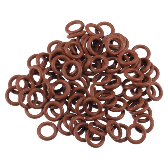 Unique Bargains Universal O Ring Seal Gasket Orings Seal Washer for Plumbing for Cars 8mm ID x 2.5mm CS Brown 100pcs
